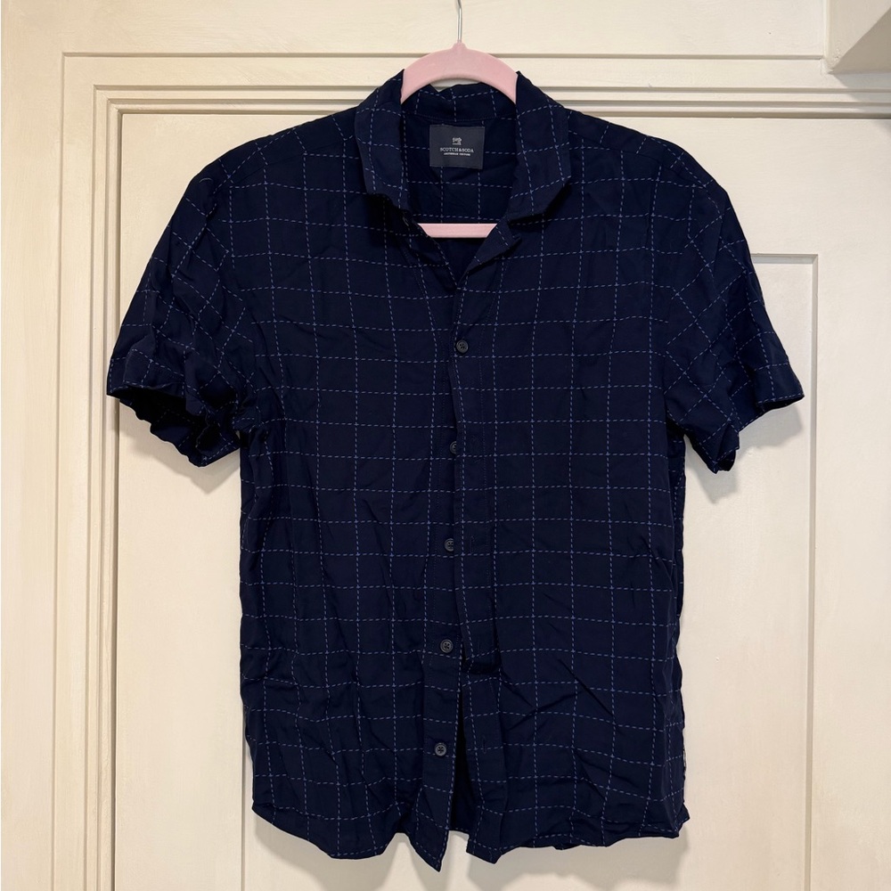 Scotch & Soda Dark Blue Checkered Men's Shirt